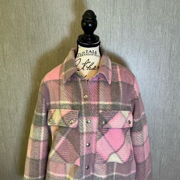 Blank NYC Pink and Gray Plaid Jacket Size Medium - Picture 3 of 12